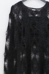 SWAYING/KNIT mohair hollow floral pullover (with suspenders) SW23AW1T51 dark gray PS64